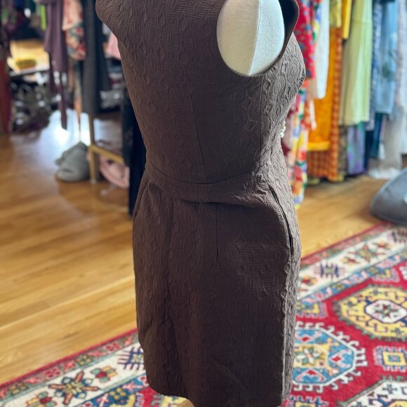 Milly Sheath Quilted Lace Up Gold Accents Dress Fall Layering - Picture 2 of 3